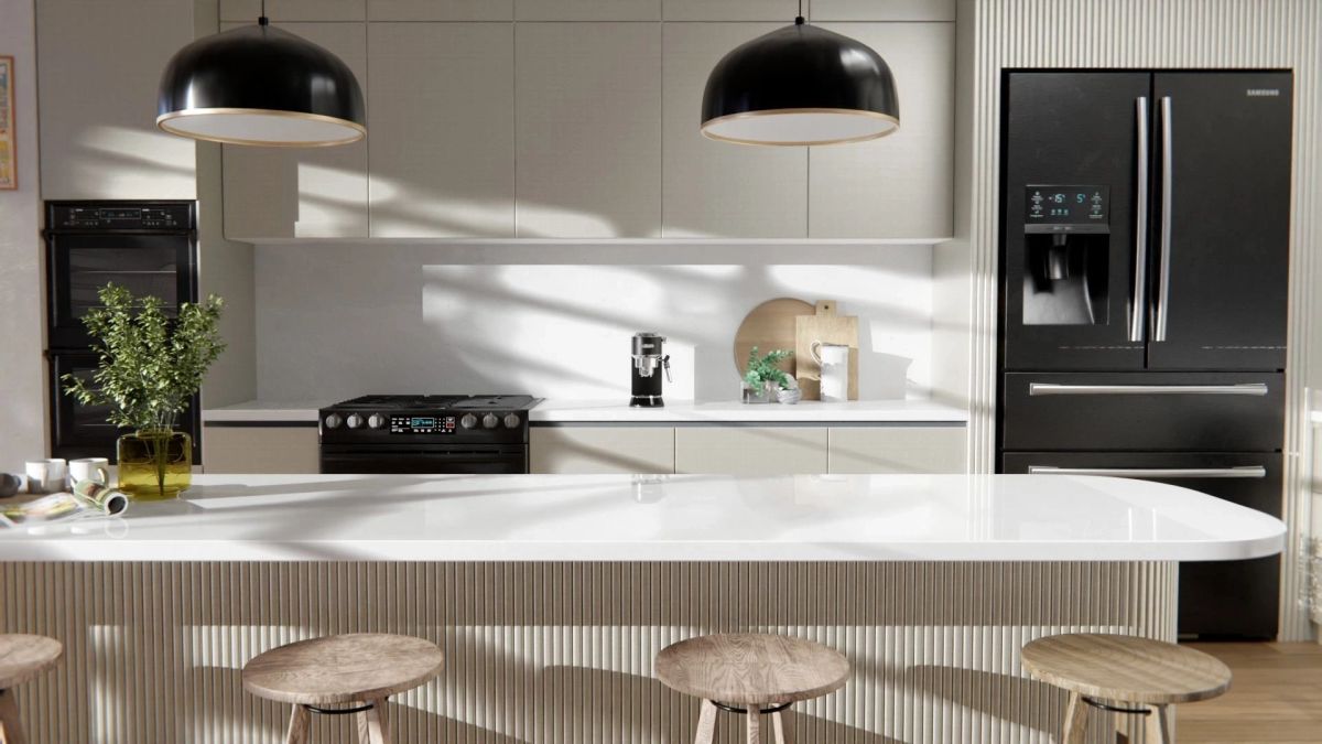 Textile finish kitchen
